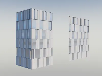 Parametric Facade Pattern Office Model 3D 3D model