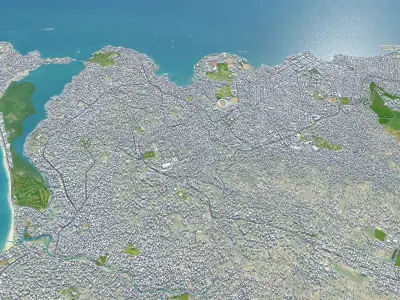 Freetown Sierra Leone 20km Low-poly 3D model