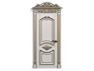 Door0002 wooden door with ornate carvings 3D model