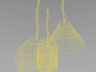 Group of weed basket lightings Free low-poly 3D model