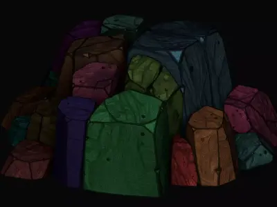 Stylized pack Mine 3D model