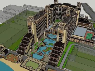 water front inside royal residence 3D model