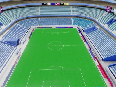 Football Stadium Baked VR AR Ready Low-poly 3D model