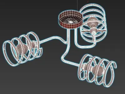 vitaluce-v4552-1-3pl three light ceiling fixture 3D model