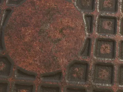 Russian sewer lid - 3 Low-poly 3D model
