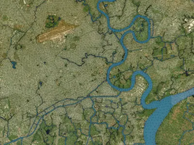 Ho Chi Minh - Topography Terrain Low-poly 3D model