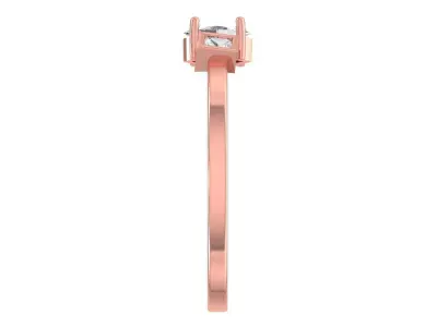 Solitaire Women Light Weight Marquise Princess stone Band Ring 3D print model
