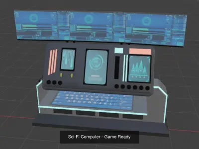 Sci-Fi Futuristic Scene - Game Ready 3D Model Pack
