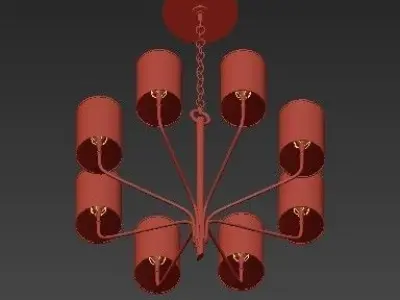 Juniper 8 lt Chandelier Gold Leaf 3D model