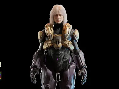  Mela - Rigged Sci-Fi Armored Character 3D model