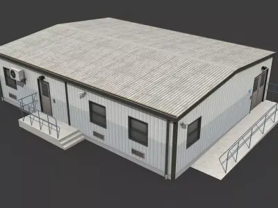 Temporary Office Low-poly 3D model