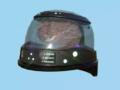 SciFi Brain Helmet 05 Carbon Fiber - Character Design Fashion Low-poly 3D model