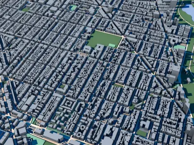 Part of Chicago 3D Model Downtown Chicago Skyline 03 3D model