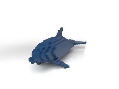 Dolphin Minecraft Voxel Low-poly 3D model