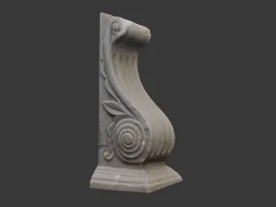 Decorative Architectural Corbel 3D Scan Low-poly 3D model