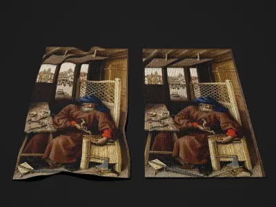 Merode Alter Piece Right Side Tapestry Low-poly 3D model