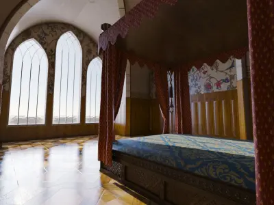 Medieval Royal Gothic Bedroom 3D model