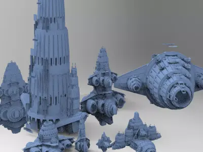 Star Freighter Grand battleship 7  3D model