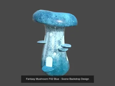 10 Fantasy Mushroom F Collection - Scene Backdrop Design 3D Model Pack