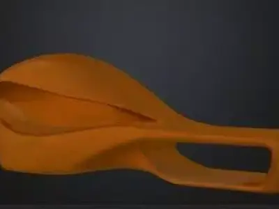 Parametric Organic Wooden Bench Modern Fluid Street Furniture Low-poly 3D model