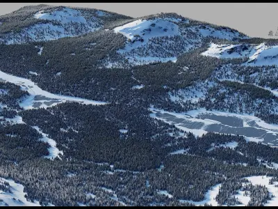 South Ural Winter Landscape mesh 3D model