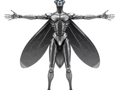 Metallic Insectoid Creature model pack Low-poly 3D model