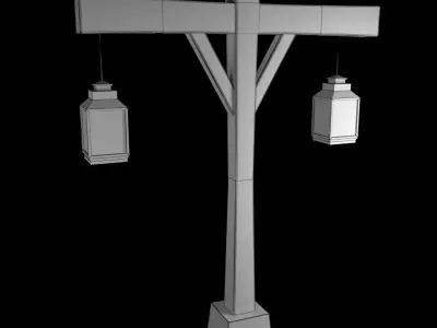 Old Street Lamp 2  Low-poly 3D model