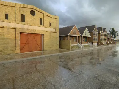 American district  Low-poly 3D model