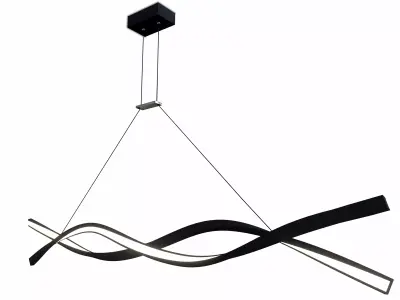 Modern Wavy Pendant Lights Low-poly 3D model