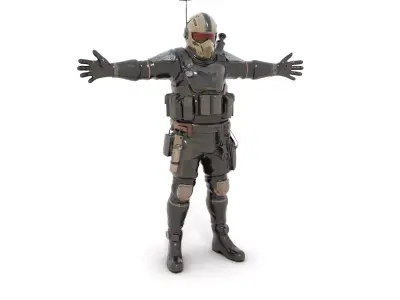 Relentless Bounty Hunter Broad 3D Character Low-poly 3D model