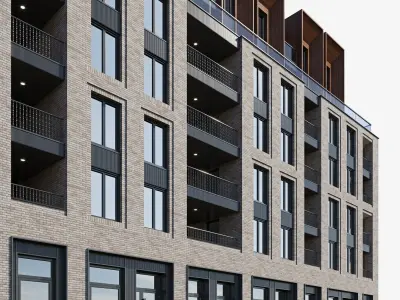 Modern residential building 11 3D model
