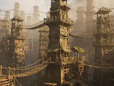 Medieval Tower 3D Model Real 3D Game Ready  PBR Textured 3D model