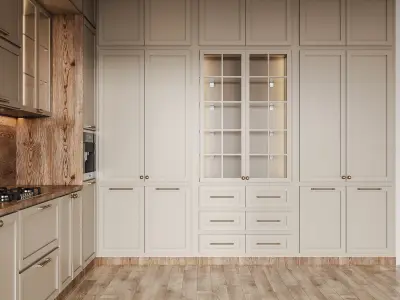 Kitchen012 modern kitchen with wooden floors 3D model