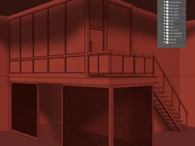 Loft room Low-poly 3D model