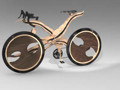 Sci fi Wooden bicycle 3D model