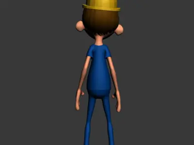 Worker Cartoon  Rigged 02 3D model
