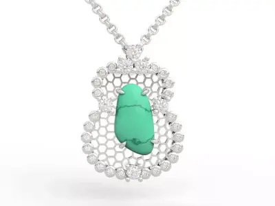 Exquisite Honeycomb Design Jade Pendant 3D print model