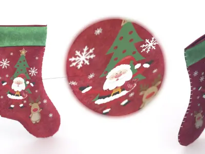 Christmas Stocking Low-poly 3D model