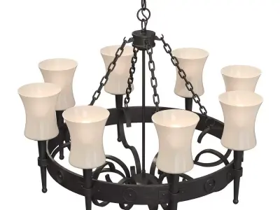 8 Lamp Ceiling Light 3D model