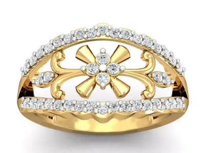 Solitaire Engagement Ring 3D print model 29