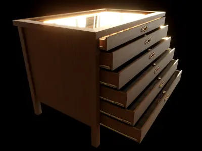 Jewelry Store Display Cabinet with Drawers 3D model