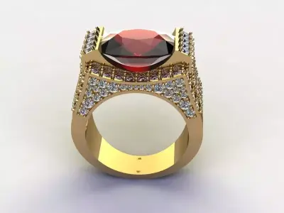 Ring8 garnet ring 3D model