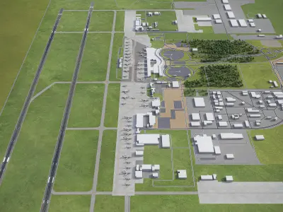Casablanca - Mohammed V International Airport - CMN Low-poly 3D model