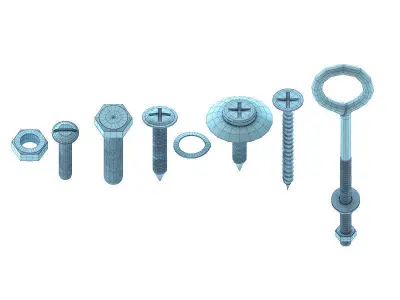 Fasteners bolts and screws - bolts and screws 3D model