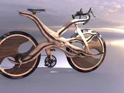 Sci fi Wooden bicycle 3D model