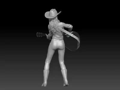 street musician girl 3 3D print model