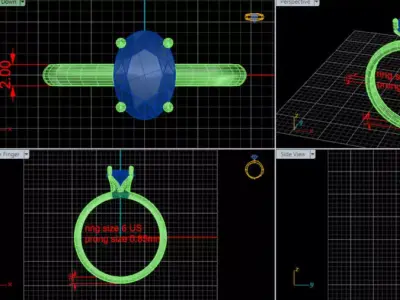 Solitaire Engagement Ring  Free 3D print model