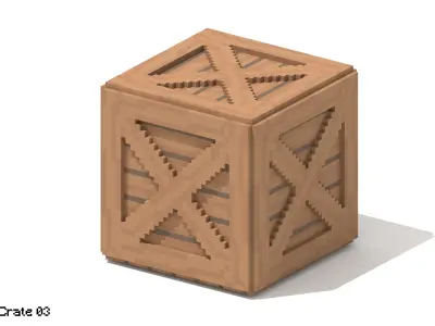 5 Voxel Wooden Crates 3D model