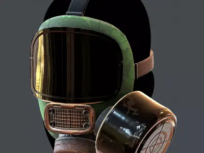 Gas mask helmet 3d model scifi Low-poly  Low-poly 3D model