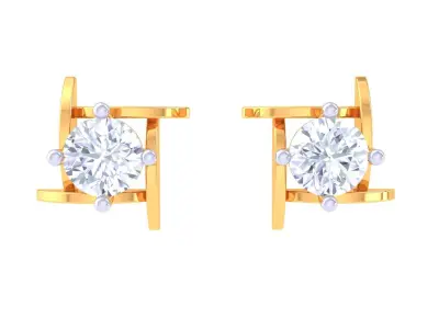 Solitaire Super Light Weight Earring Pendant Set 3D print model